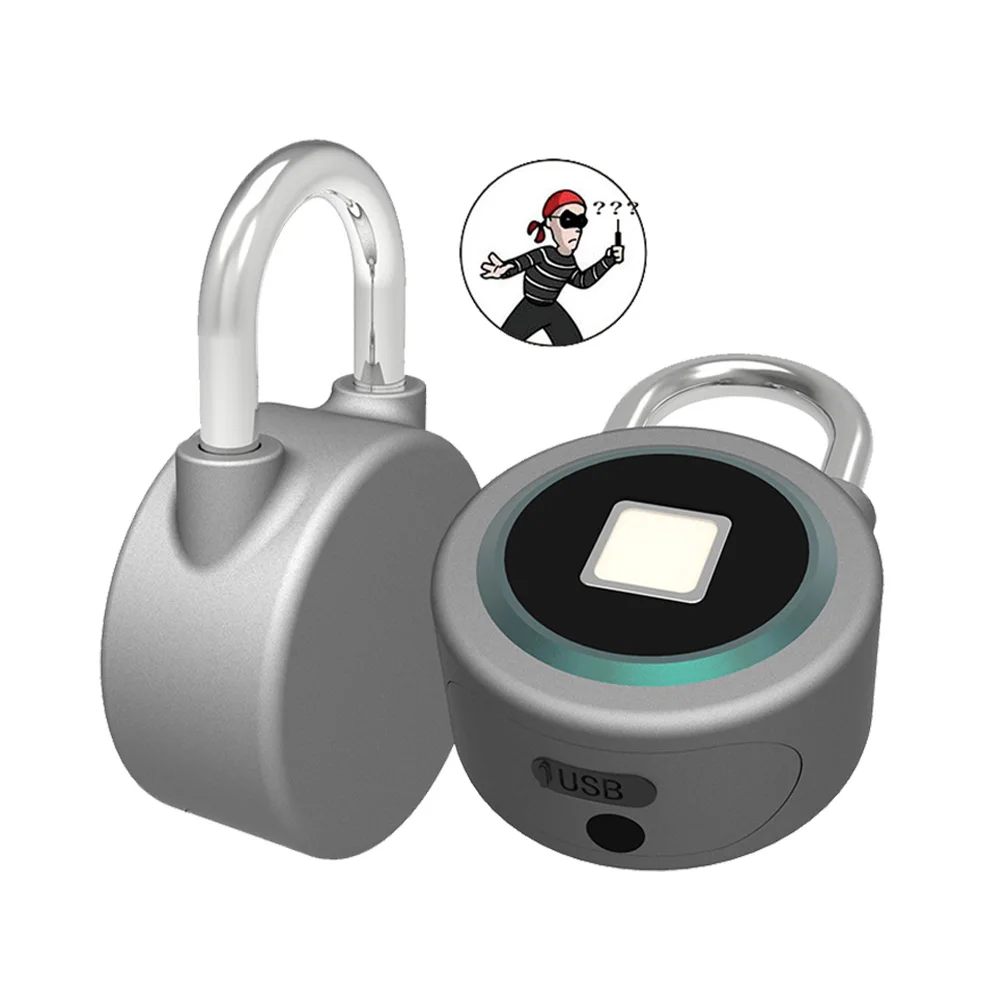 Fingerprint Smart Keyless Lock Waterproof APP Button / Fingerprint / Password Unlock Anti-Theft Padlock Door Luggage Case Lock