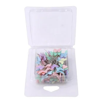 

100pc Patchwork Pins Flower Button Head Pins DIY Quilting Tool Sewing Accessories Sewing Patchwork Pins Butterfly Crafts Needles