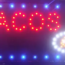 Прямая светодиодная вывеска 10*19 дюймов полууличная ультра яркая Беговая Тако магазин сообщение вывеска