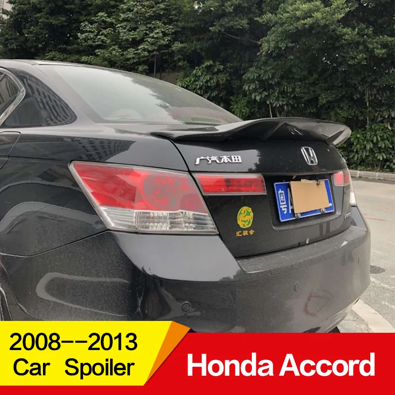 Используется для Honda Accord спойлер 2008 09 10 11 12 13 лет Глянцевая углеродное волокно/FRP заднее крыло R стиль спойлер, аксессуары