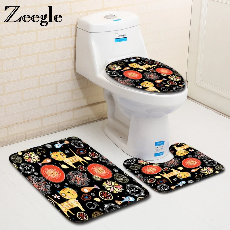 Zeegle 3 шт. Ванная комната коврик пижамный комплект на Рождество с рисунком для