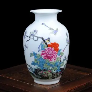 

DECORATION FAMILLE-ROSE PORCELAIN HAND PAINTED FLOWER BIRD VASE ZK0050