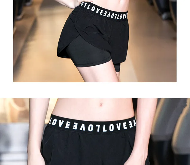 Quick Dry Two in One Running Yoga Work Out Short with Compression Tights Breathable Running Shorts
