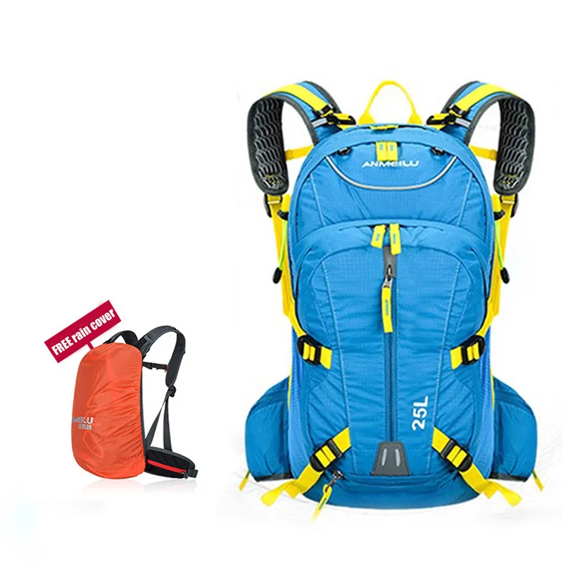 ANMEILU 25L водонепроницаемый унисекс велосипедный рюкзак для активного отдыха, спортивный рюкзак с дождевиком и сеткой для шлема, для воды, походов, сумка - Цвет: Синий цвет