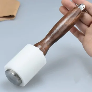 

Nylon leather carving hammer with wooden handle Handmade Carving Cutting Punching Printing tools LeatherCraft Accessories