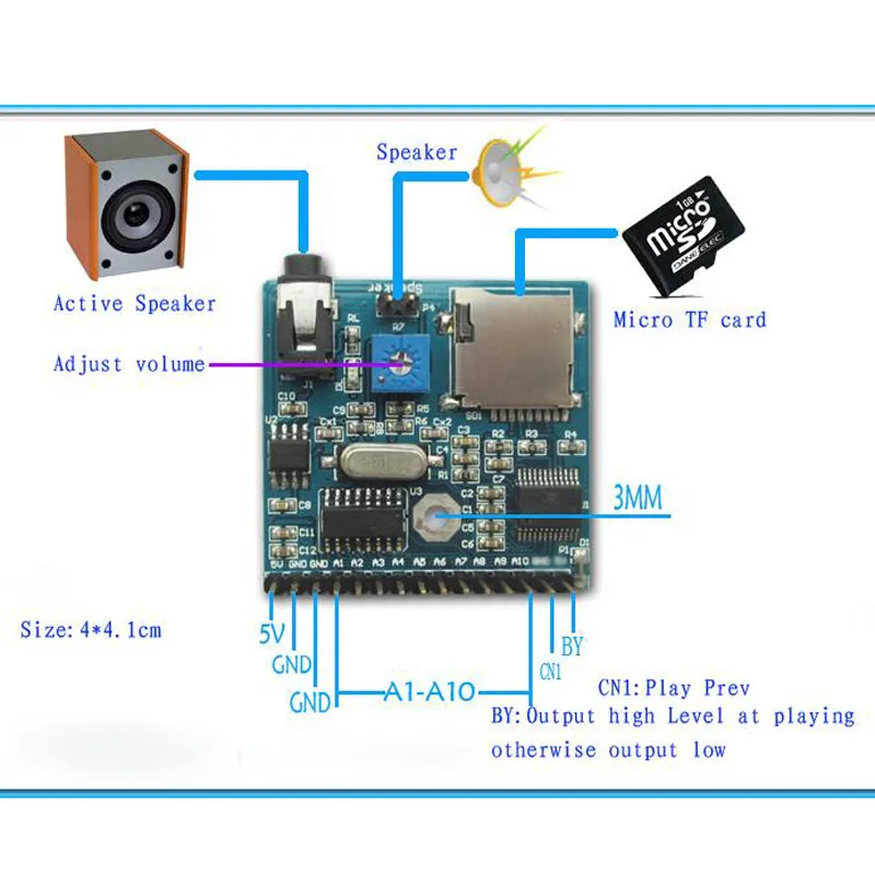 Модуль воспроизведения голоса MP3 модуль музыкальный плеер голосовые подсказки доска развития MP3 модуль воспроизведения MP3 плеер доска