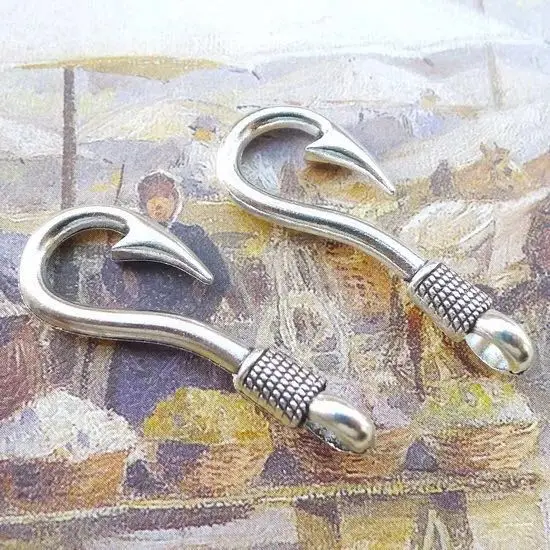 

10Pieces DIY Retro Personality Fishhook Alloy Clap Connectors Bracelet Jewelry Accessories Wholesale