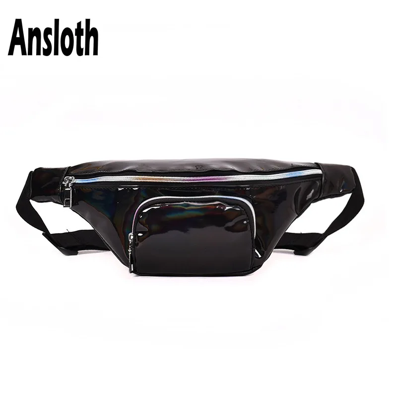 

Ansloth Fashion Colorful Waist Pouch Women Summer PVC Belt Bags Casual Ladies Fanny Pack Laser Chest Bags For Female HPS460