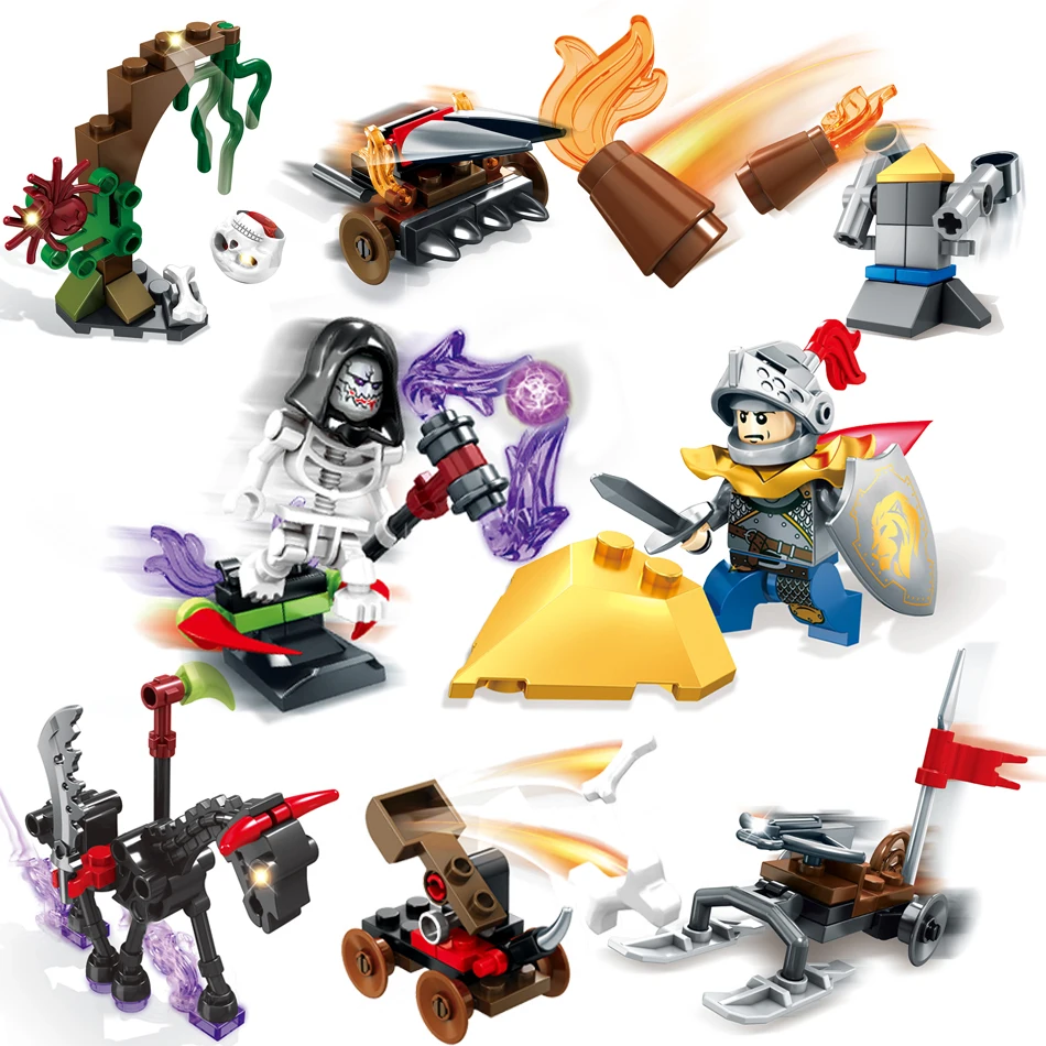 

Sembo 198+pcs Knight Skeleton War Action Figures Building Blocks Compatible Legoe Friend Enlighten Bricks Toys For children gift