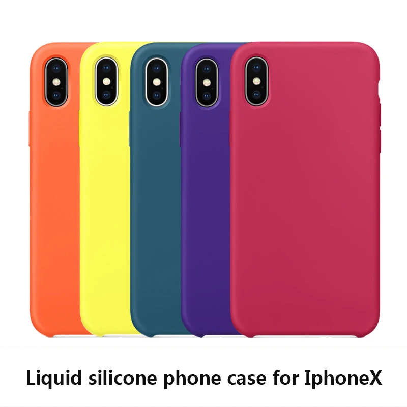 

Original Liquid silicone phone case for iphoneX case solid color matte plain cover case for iphone7 7plus 6 6s 8 8plus XS MAX