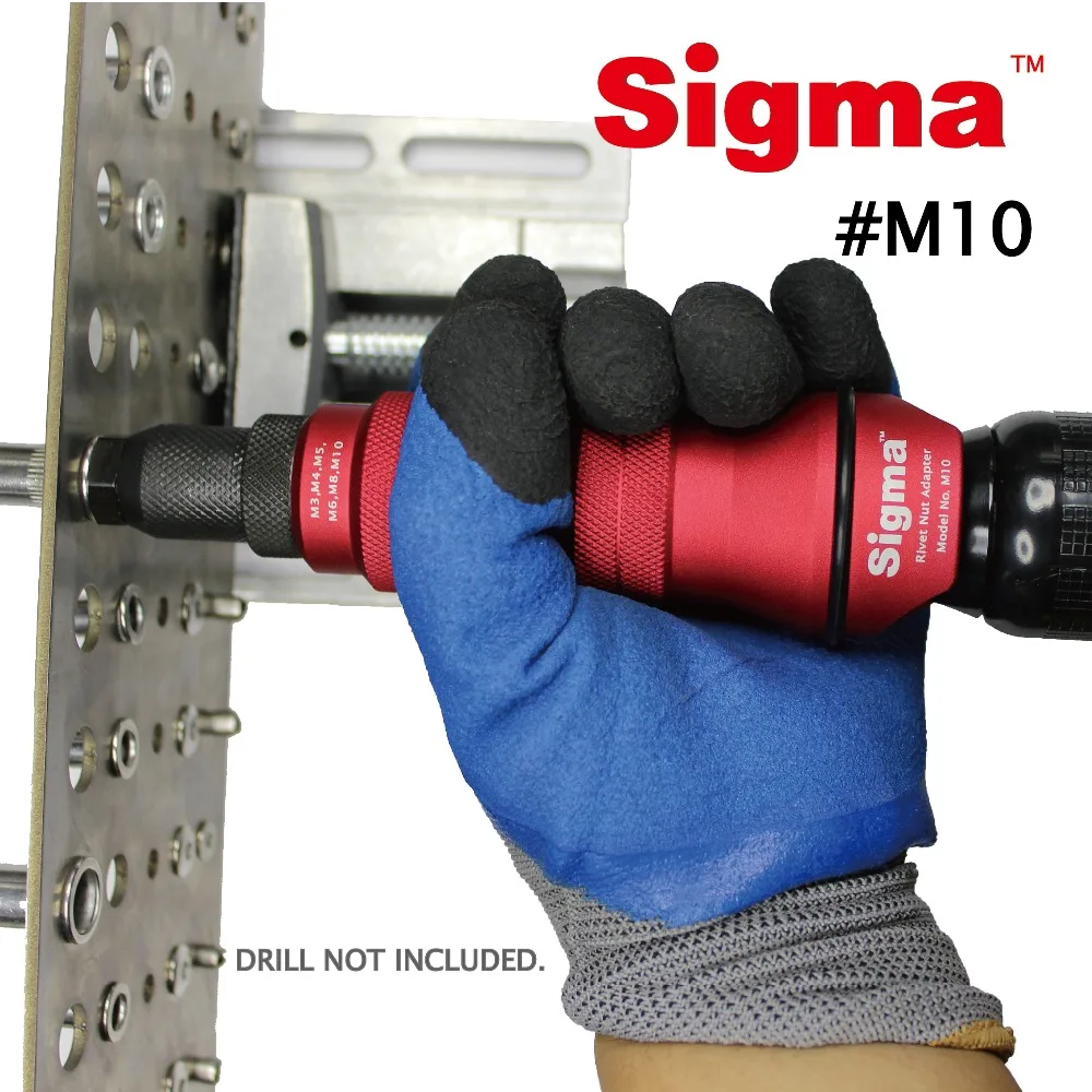 Rivet Nut Tool Sigma #M10 HEAVY DUTY Threaded Rivet Nut Drill Adapter Cordless or Electric power tool accessory alternative air rivet nut gun