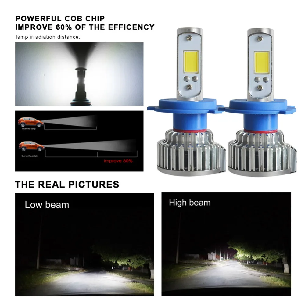 2 шт. H1 LED H4 H7 H3 H27 H8 HB4 HB3 9005 9006 881 лампы для автомобильных фар 50 Вт 8000LM Автомобильная