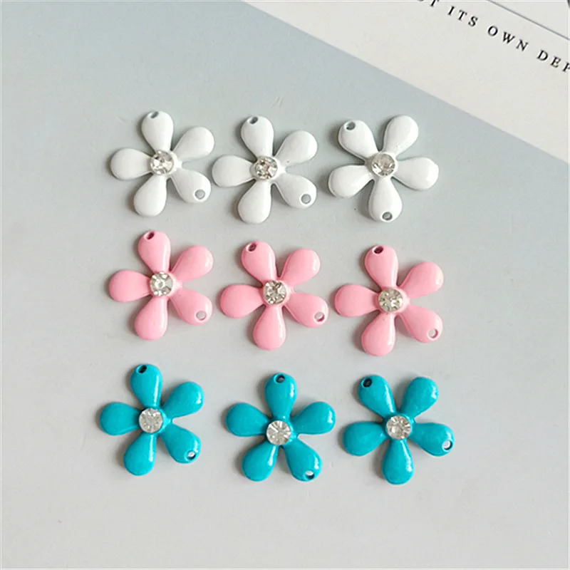 New 100Pcs candy color chrysanthemum flower diamond alloy button / buckle embellishment DIY hair accessories | Дом и сад