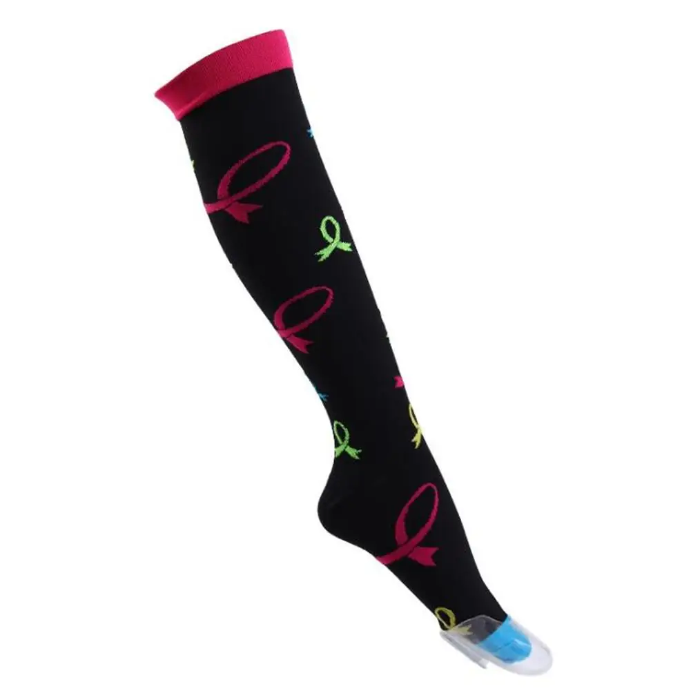 1 пара упражнения эластичные Компрессионные гольфы протектор бег Давление носки - Цвет: Bow tie