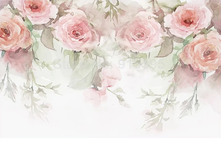 Flowers, Murais de aquarela, Papel de parede