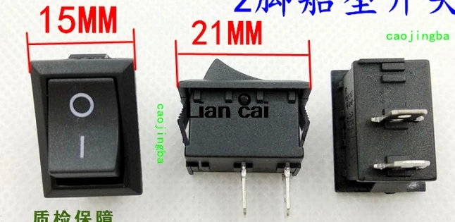 10PCS/LOT 15*21mm 2 Pin SPST ON/OFF Boat Rocker Switch 6A 10A 110V 250V ...
