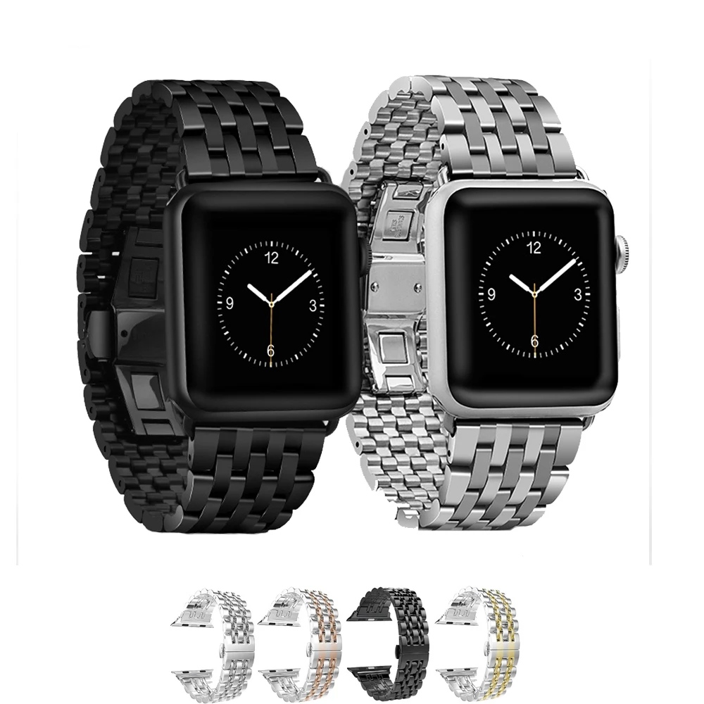 CRESTED link bracelet strap for apple watch band 42/38mm Stainless Steel butterfly buckle