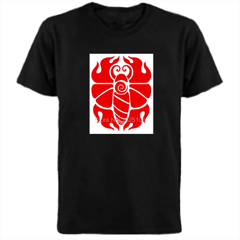 

Custom design 7pcs/lot led t shirt Sound Activated el t-qualizer shirt with 4pcs AAA battery inverter