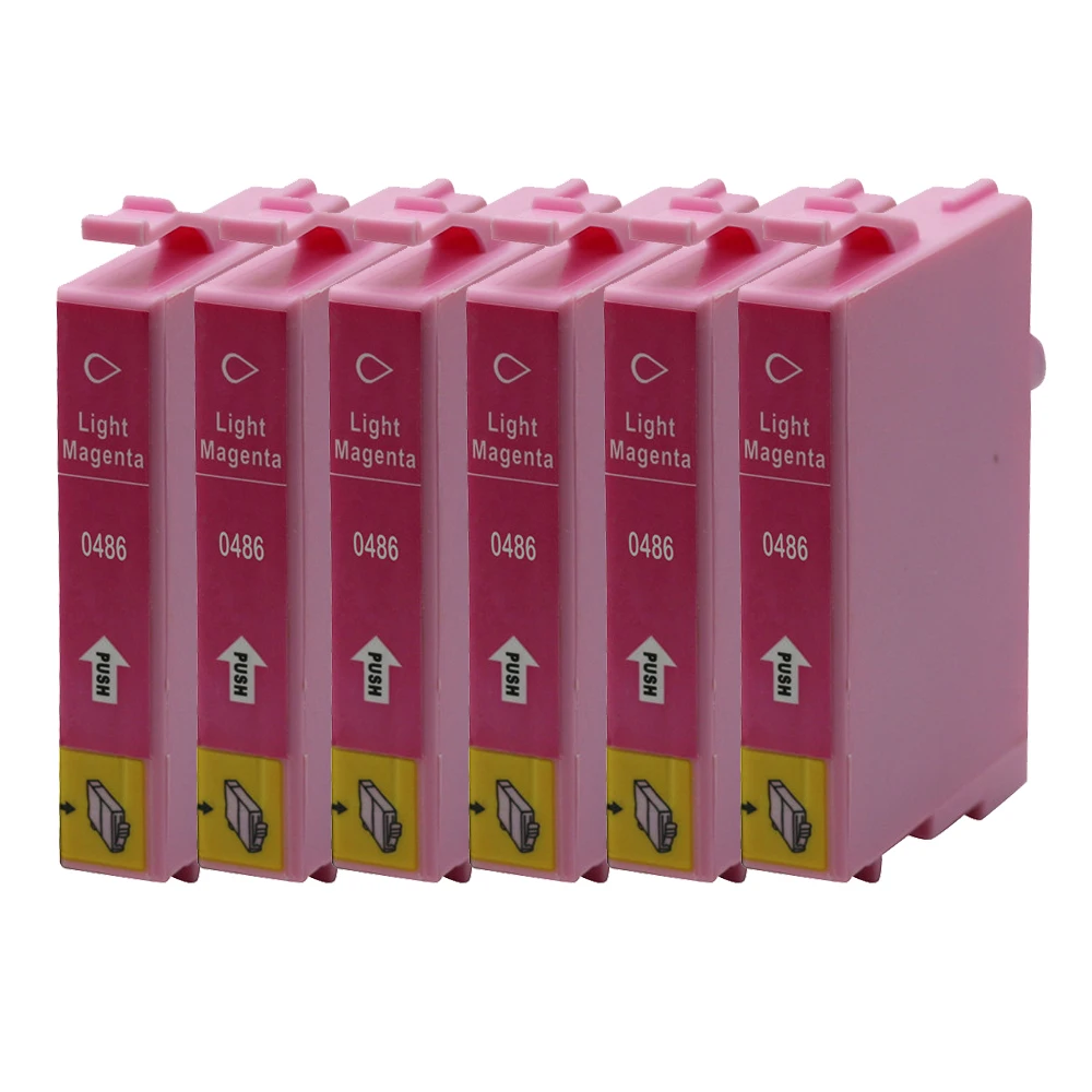 

6PK T0486 Light Magenta Ink Cartridges for Epson Stylus Photo R200 R220 R300 R300M R320 R325 R340 R350 RX500 RX600 RX620 RX640