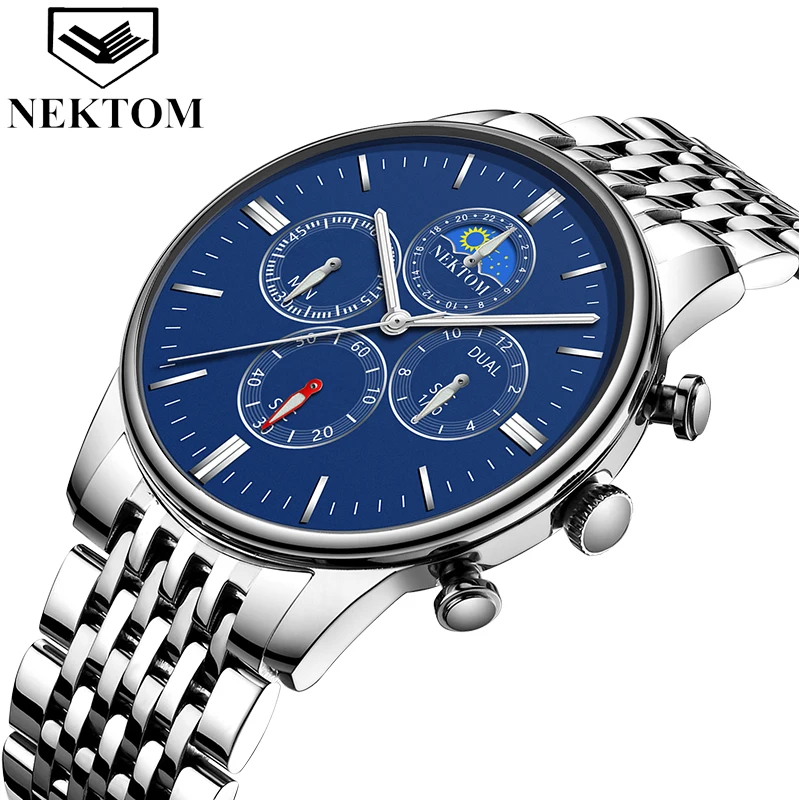 NEKTOM men font b Watches b font Top Brand Luxury White Gold font b Watch b
