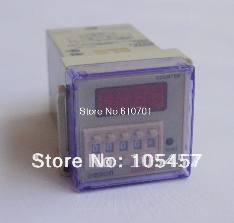 

220VAC digital preset counter relay 1-999900 LED display 8 pin panel installed DH48J SPDT with socket
