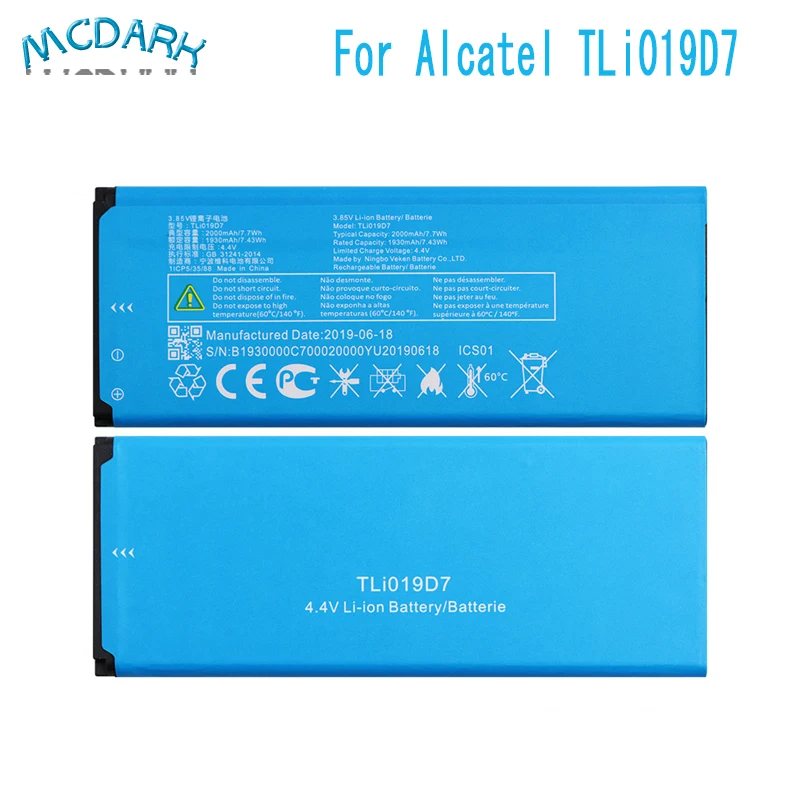 2000 мА/ч, TLi019D7 Батарея для Alcatel Работает с любым оператором, 1 5033 5033D 5033X 5033Y 5033A 5033T 5033J Telstra Эфирное плюс TCL U3A батареи