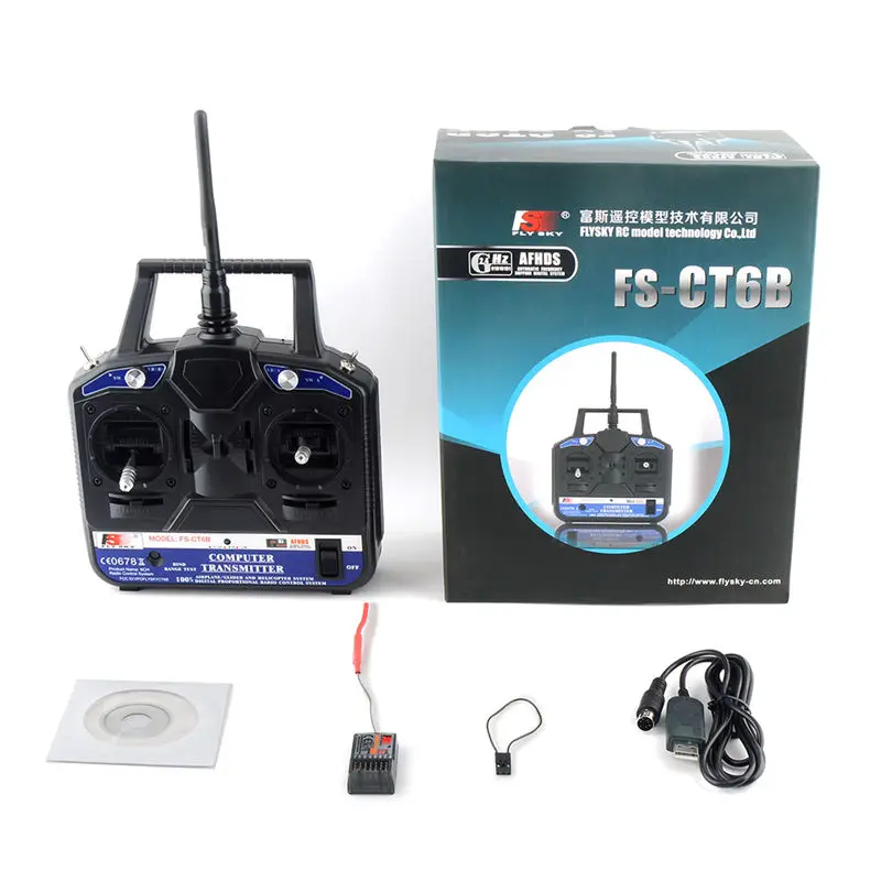 

FlySKY FS-CT6B FS 6CH 2.4G RC Transmitter FS-R6B receiver waterproof version available Remote controller 6 channel radio system