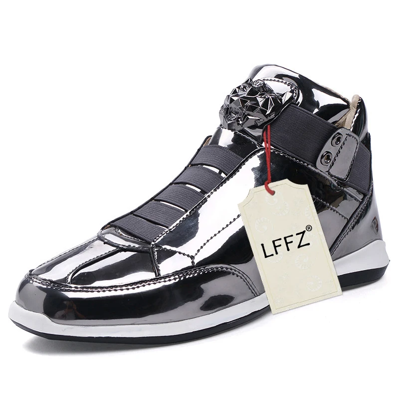 LFFZ الأزياء لامعة الرجال تفلكن أحذية الانزلاق على أحذية رياضية للماء الرجال حذاء كاجوال الترتر الشقق مريحة أحذية رجالي 39-44