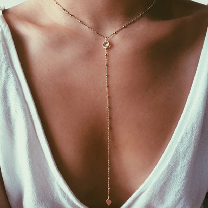 

Or Rempli Collier, Y Superposition Collier, CZ charme Femmes CollierXL0251