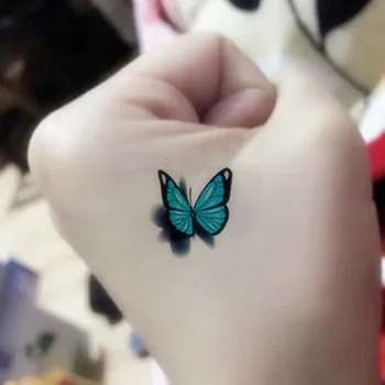 

Blue Butterfly Tattoo Sticker Waterproof Ladies Permanently Cover Scars Sexy Tattoo Paper for Arm Tattoo Sticker