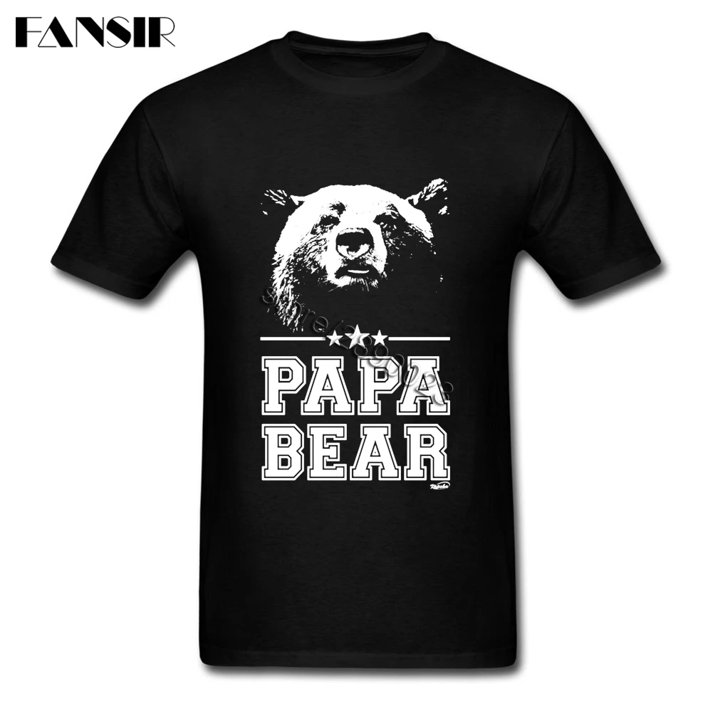 Потрясающая Мужская футболка Papa Bear с коротким рукавом из чистого хлопка круглым