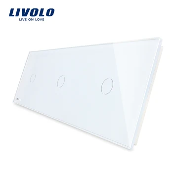 

Livolo Luxury White Pearl Crystal Glass,223mm*80mm, EU standard, Triple Glass Panel,VL-C7-C1/C1/C1-11