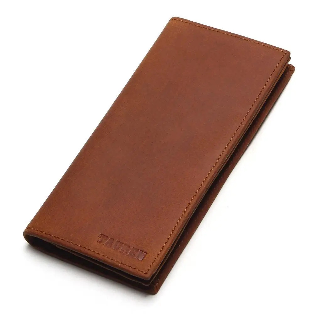 

Men's long two-fold ultra-thin pure leather large-capacity wallet European and American style retro multi-card wallet