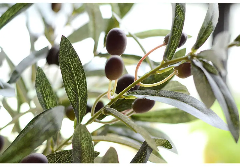 Искусственные европейские ветви оливкового дерева 72 см, листья с оливковыми фруктами, листья для украшения дома, свадьбы, зеленые искусственные цветы