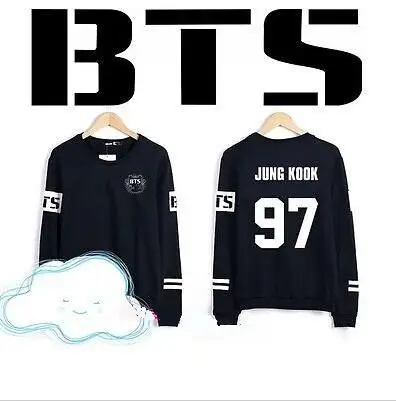 Bts Bangtan muchachos Юнг Кук jhope jin Jimin V suga Manga larga con CAPUCHA Nueva БЦ impreso Sudadera