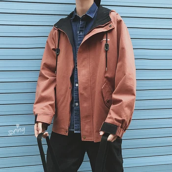 

New 2019 Spring Autumn Jacket Men Jackets Zipper Casual Jacket Hip Hop Windbreaker Loose Hooded Jacket Coats Mens High Quality