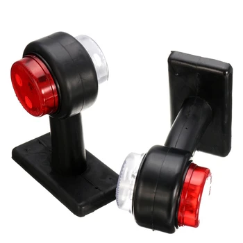 

1 Pair Truck Trailer Caravan 12V/24V Led Double Side Marker Clearance Light Warning Lamp Red&White