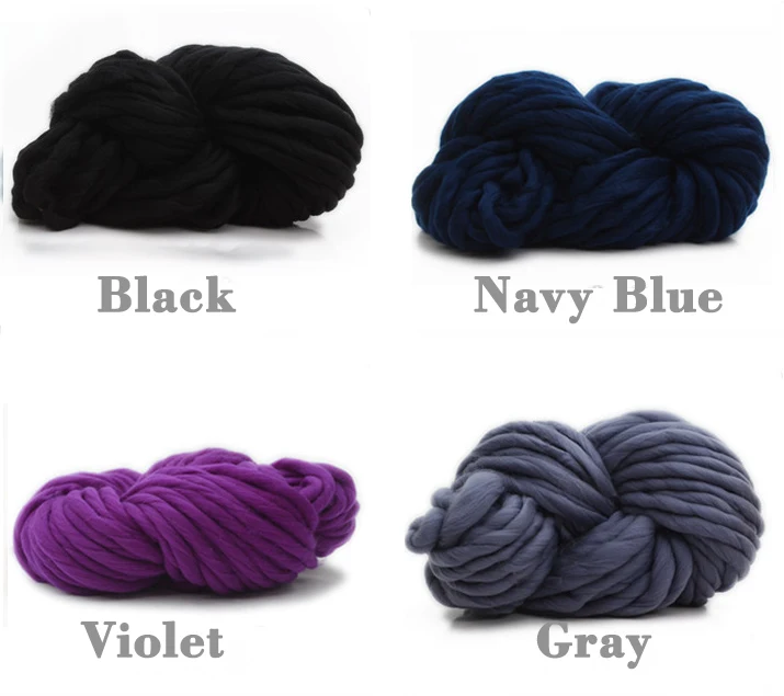 Толстая шерсть, супер крупный, ручная пряжа, одеяло, 500 г, 8 см, для дома, одеяло, свитер, Yar, DIY, вязание, D30 - Цвет: Фиолетовый