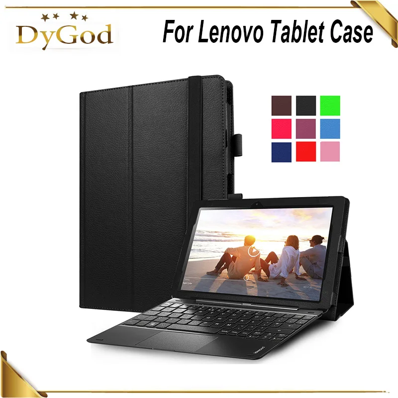 

DyGod For Lenovo miix 310 210 miix 320-10ICR 10.1 inch Cases Tri-fold Stand Leather Case in Silk Texture Cover Tablet Case