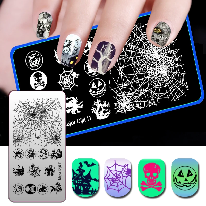 

WAKEFULNESS Skull Moth Ghost Pattern Nail Stamp Plates Halloween Stamping Nail Art Template Manicure Nail Stencils Tools