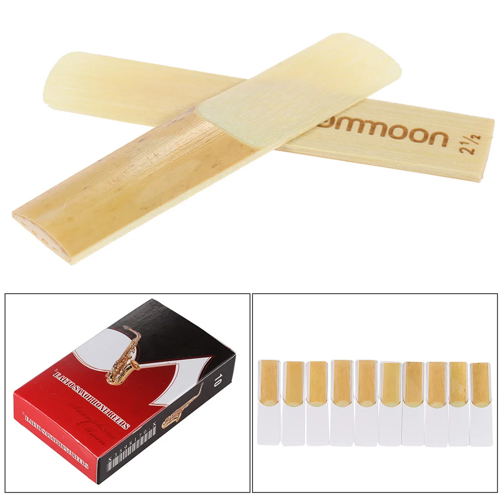 ammoon 10-pack Pieces Strength 3.0 Bamboo Reeds for Bb Tenor Saxophone Sax... 