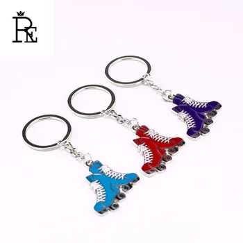 

RE 50pcs/Lot Free Shipping Fashion Crystal Ice Skate Shoe Alloy Keychain Car Accessories Bag Charm Pendant Keyring