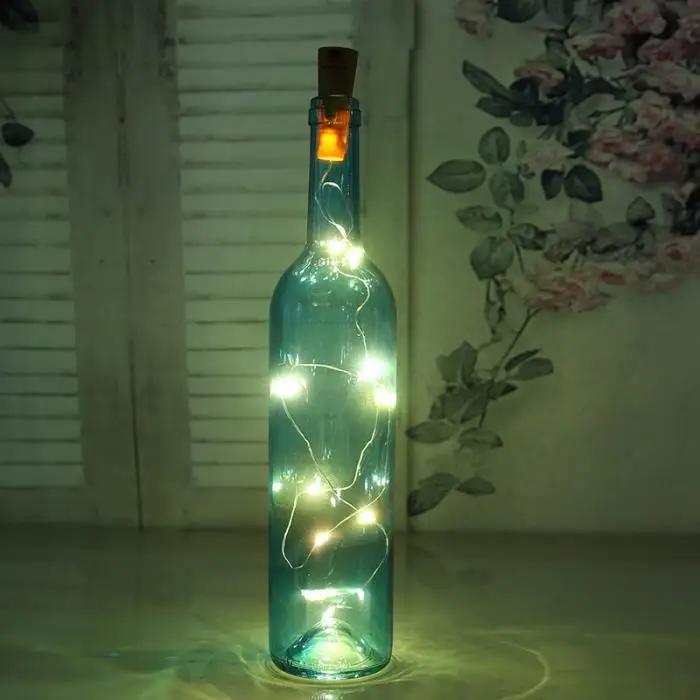8 шт./компл. светодиодная бутылка нить с пробкой огни вечерние DIY домашний декор бутылки для вина медный провод 20 светодиодный s свет GHS99