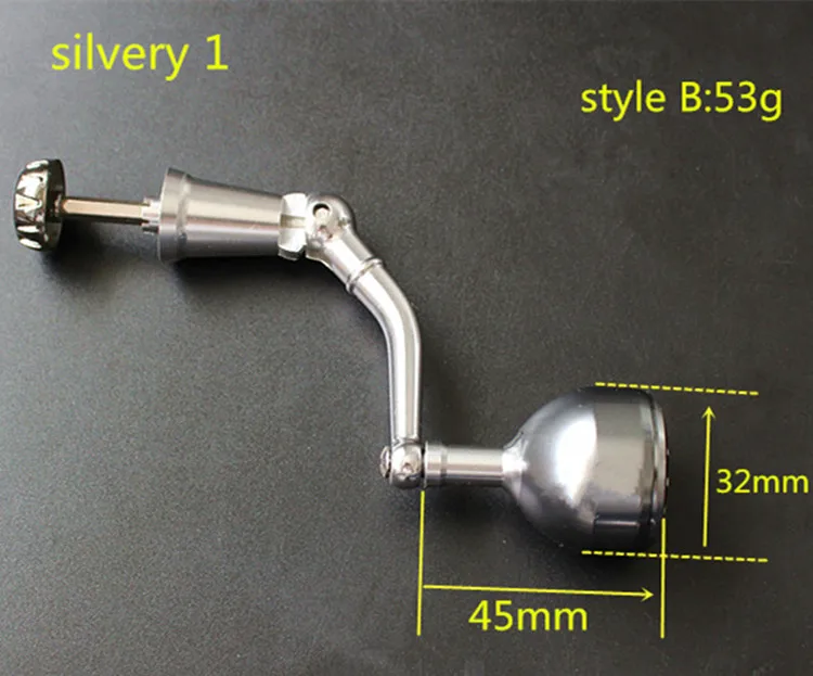 Металлическая CNC ручка с шариковой ручкой для 1000-6000 спиннинговых катушек коромысла с кнопками из сплава 1 шт./лот - Цвет: silvery1 B