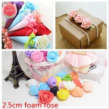 100 шт. милые Искусственные цветы из пенопласта ручной работы для свадьбы, украшения дома, сделай сам, помпон, роза, скрапбукинг, ремесленные цветы
