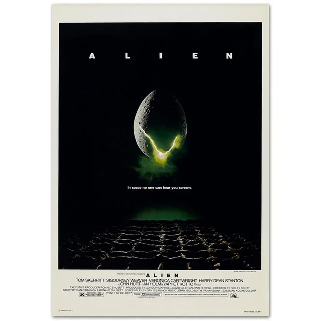 Alien 1979 Sigourney Weaver ужас классический фильм Шелковый плакат настенная живопись 24x36