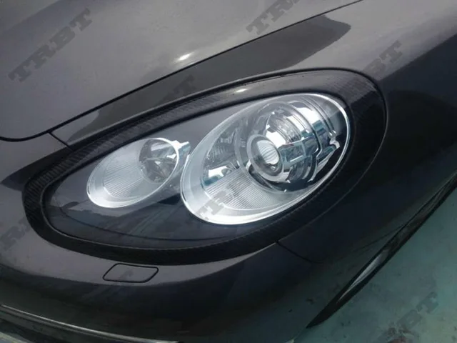Carbon Fiber Headlight Cover Eyebrows Cf Front Carbon Fiber Headlight Cover Eyebrows Cf Front Eyelid Accessary Case For Porsche Panamera 970