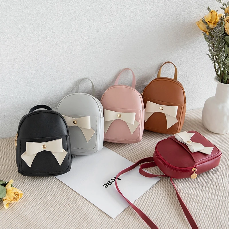 

New Girls Women's Pu Leather Bowknot Mini Backpack Girls Rucksack Small Travel Shoulder Bag