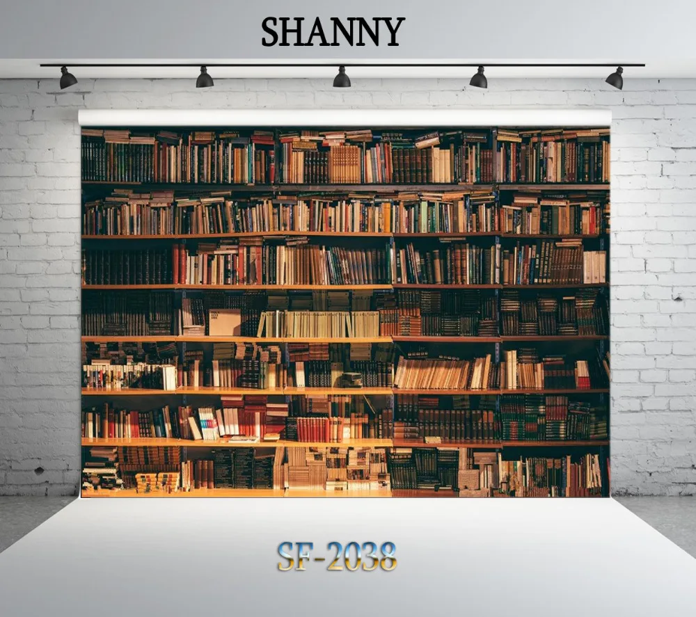 

SHANNY Vinyl Custom Photography Backdrops Prop Bookshelf Library theme Photo Studio Background SYO-2038