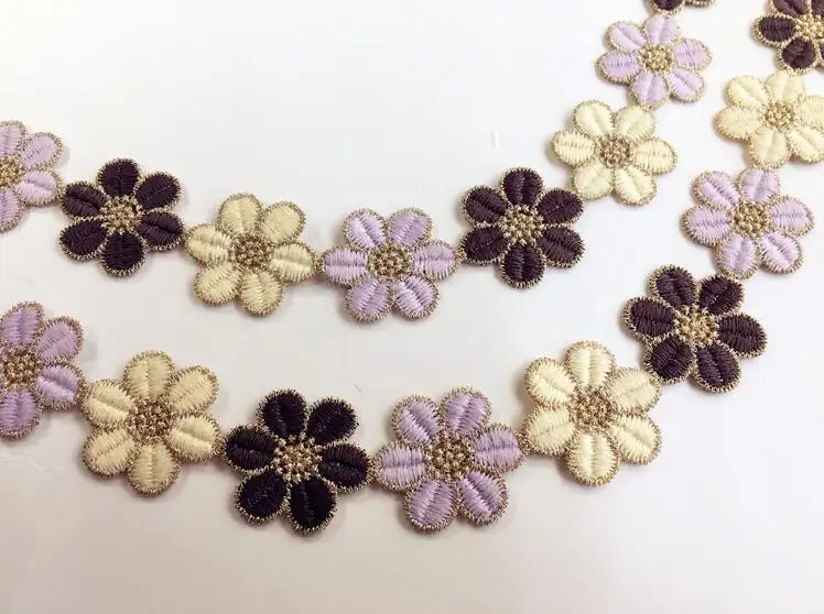 

Hot Sale 2 Meters New Colorful Lace Trim Applique Embroidery Lace Trimming Fabric Sewing Crafts 2.5cm Width